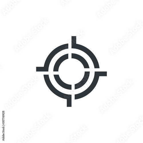 Target logo - success center dart accuracy winner dartboard aim hit focus game aiming targeting bullseye win range shot weapon shoot