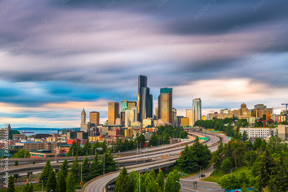 Obraz premium Seattle, Washington, USA Downtown Skyline