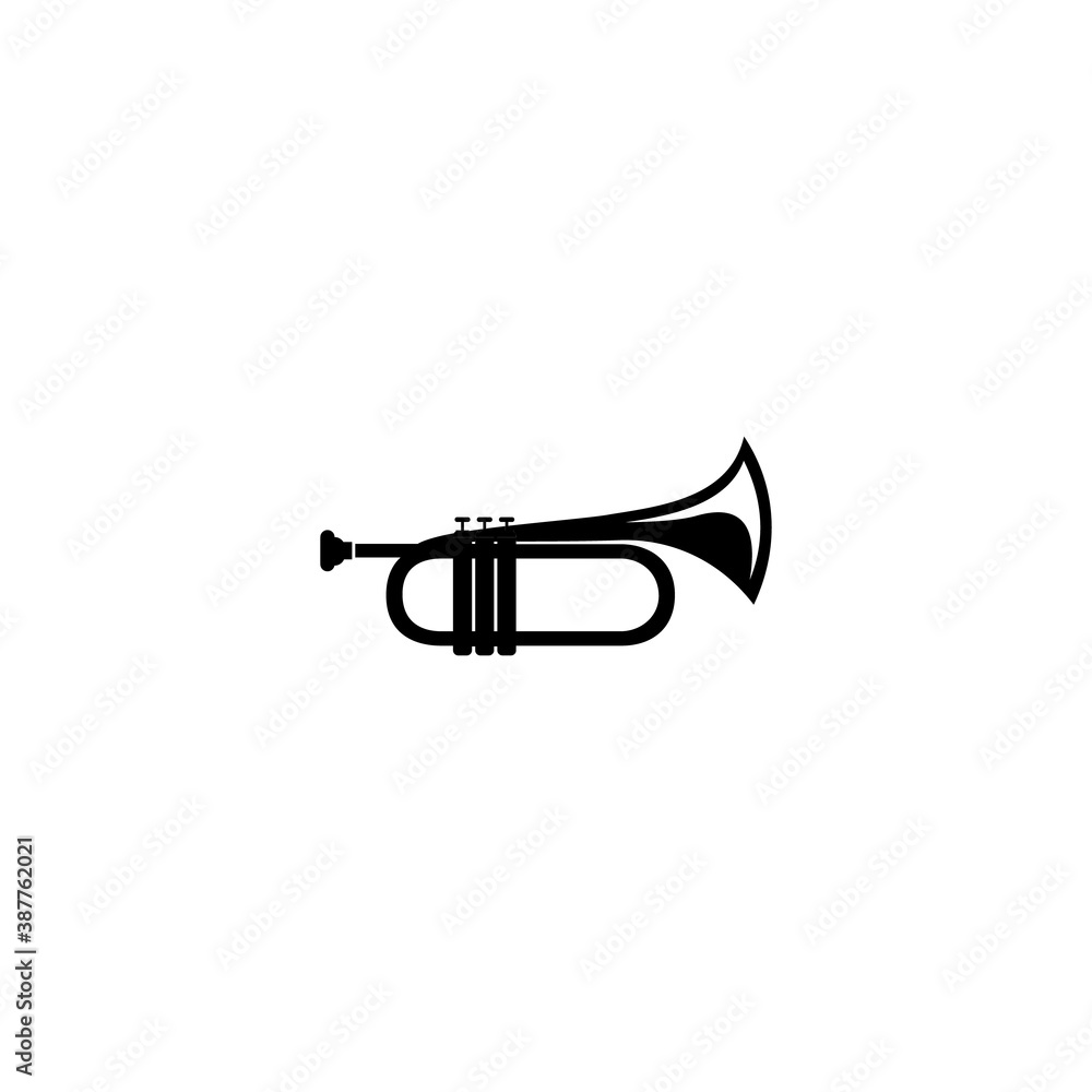 Trumpet Icon Vector Illustration on the White Background. Trumpet Icon Vector Illustration on the White Background.