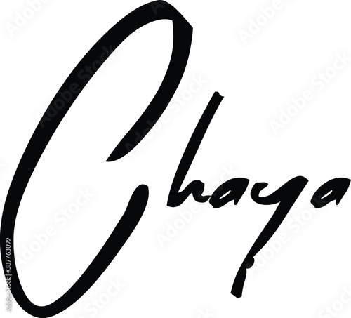 Chay-Female Name Modern Brush Calligraphy Cursive Text on White Background