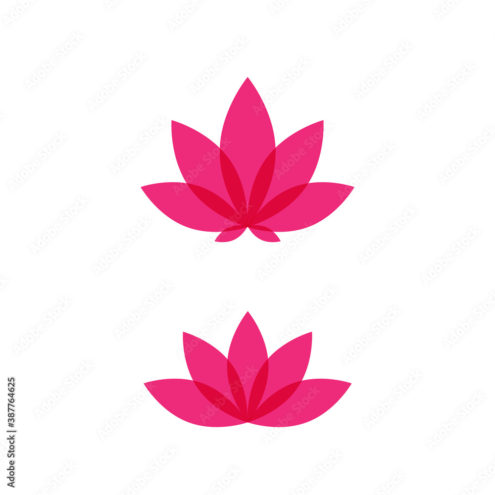 Fototapeta premium Water lily Lotus logo flower logo - beauty spa flower symbol wellness health meditation beauty luxury natural fitness yoga lifestyle treatment petals salon organic calming cosmetics