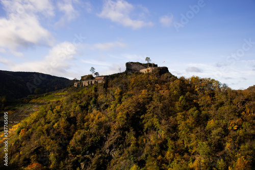 The Saffenburg in Mayschoss on a beautiful autumn day