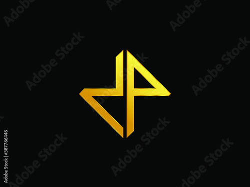NP square shape gold color logo