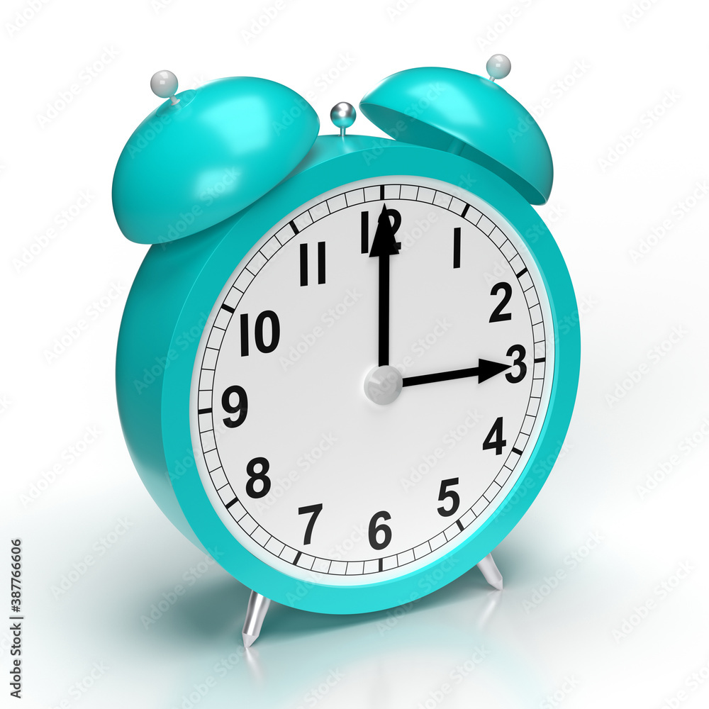 Abstract alarm clock on white background. 3D rendering Abstract alarm clock on white background. 3D rendering