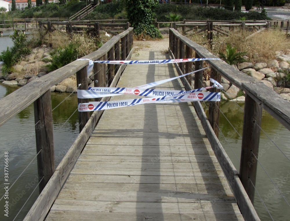 Parks in Spain closed by the Police during the Covid 19 crises in Spain