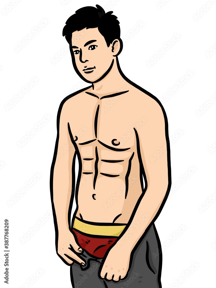 Fototapeta premium cartoon cute man on white background