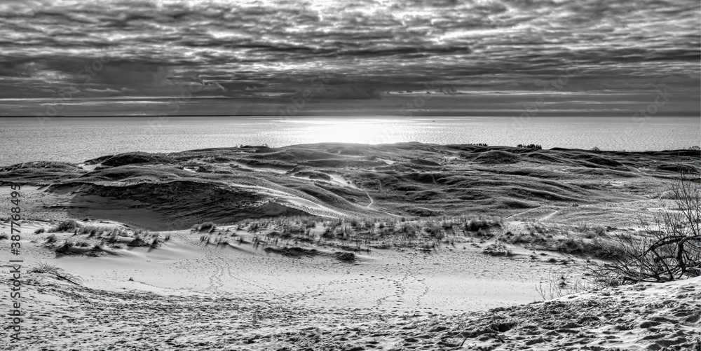 The Curonian spit dunes, Curonian Lagoon.