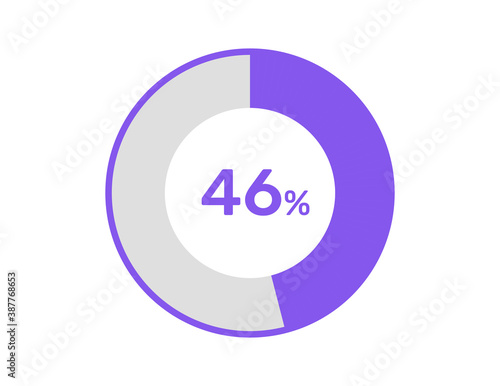 46% circle percentage diagrams, 46 Percentage ready to use for web design, infographic or business 