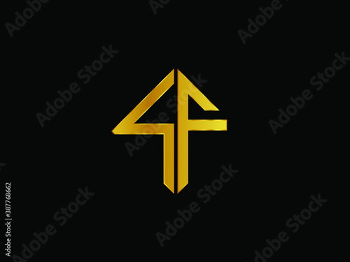 SF square shape gold color logo