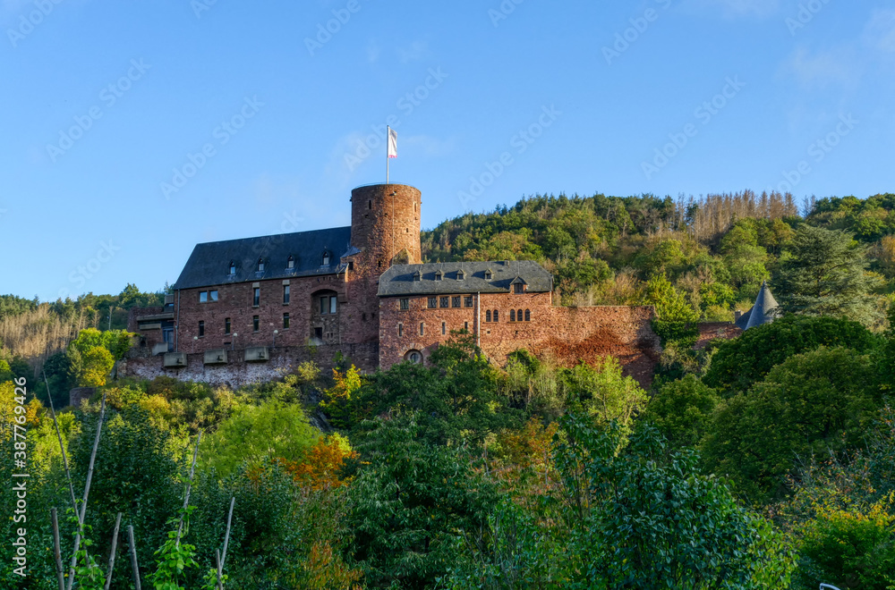 Historische Burg auf einem Berg in Heimbach 