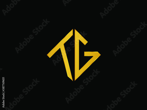 TG square shape gold color logo