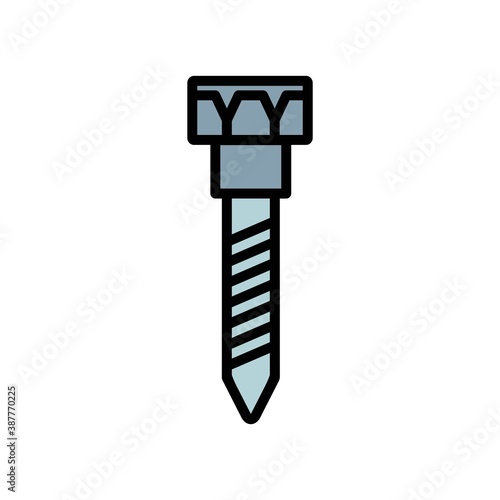 Screw Bolt Icon Color Design Vector Template Illustration