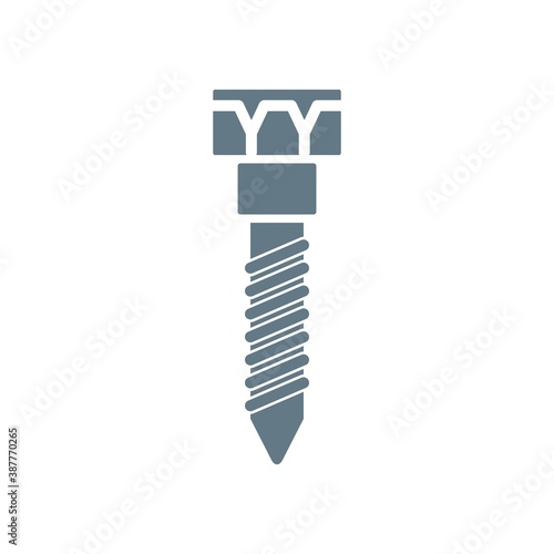 Screw Bolt Icon Color Design Vector Template Illustration