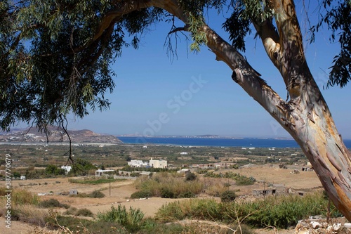inland overview of Naxos island in Greece