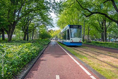 Tram at Roelof Hartplein in Amsterdam the Netherlands
