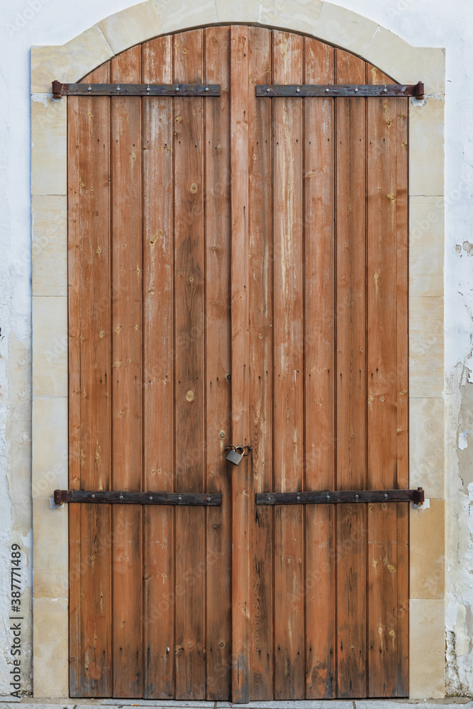 Aged and light wooden doors pattern