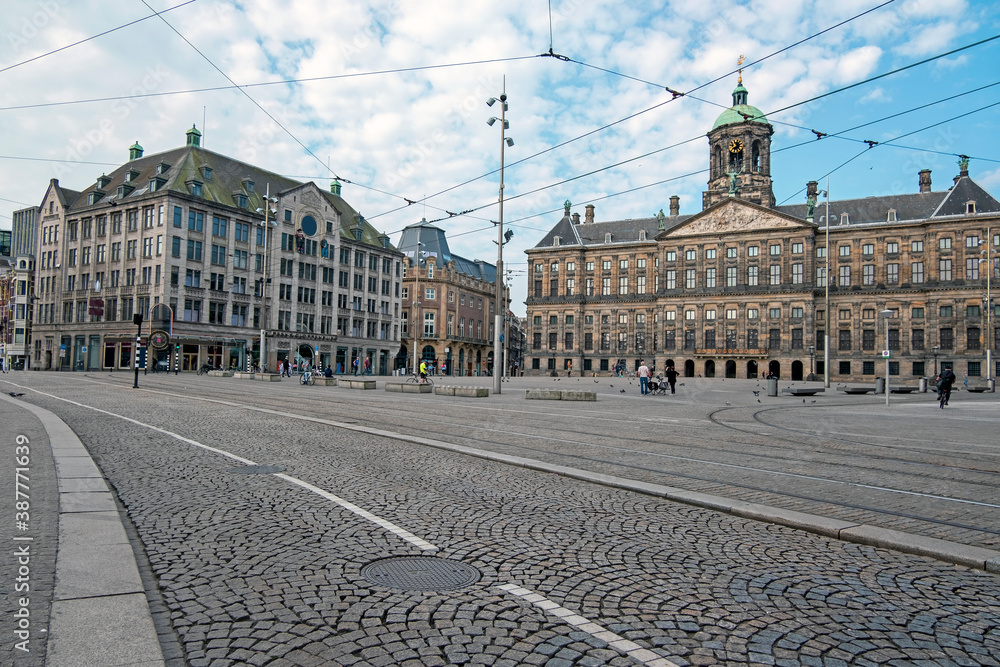 Damsquare in Amsterdam the Netherlands with the Royal Palace