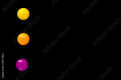 Magnetic paper clips isolated on black background