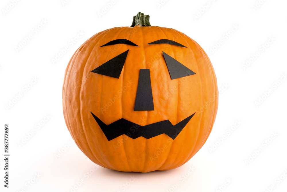Halloween jack O 'Lantern, orange pumpkin isolated on white background Halloween jack O 'Lantern, orange pumpkin isolated on white background