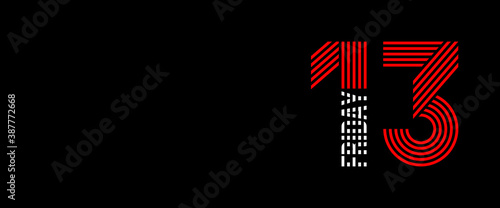 friday 13, vector poster with black background