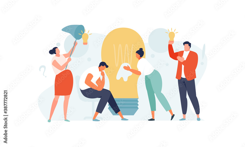 Business people are looking for an idea. Finding solutions, creative crisis vector illustration Business people are looking for an idea. Finding solutions, creative crisis vector illustration
