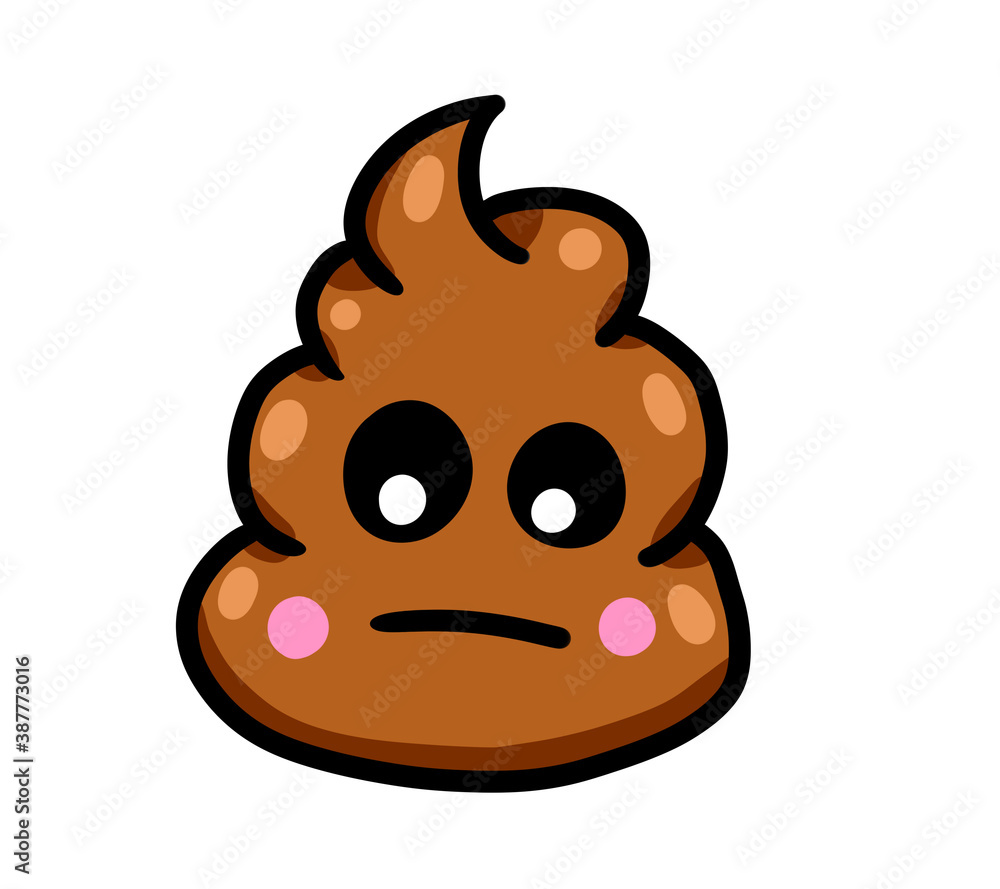 Cartoon Stylized Bored Poop Emoticon Cartoon Stylized Bored Poop Emoticon