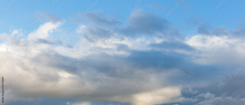  White, Fluffy Clouds In Blue Sky. Background From Clouds.