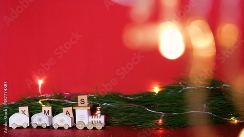  Christmas and new year concept. Top horizontal view copyspace