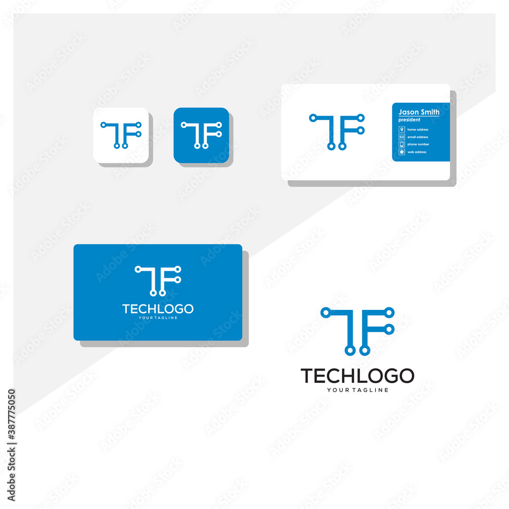 Technology logo and business card vector Technology logo and business card vector