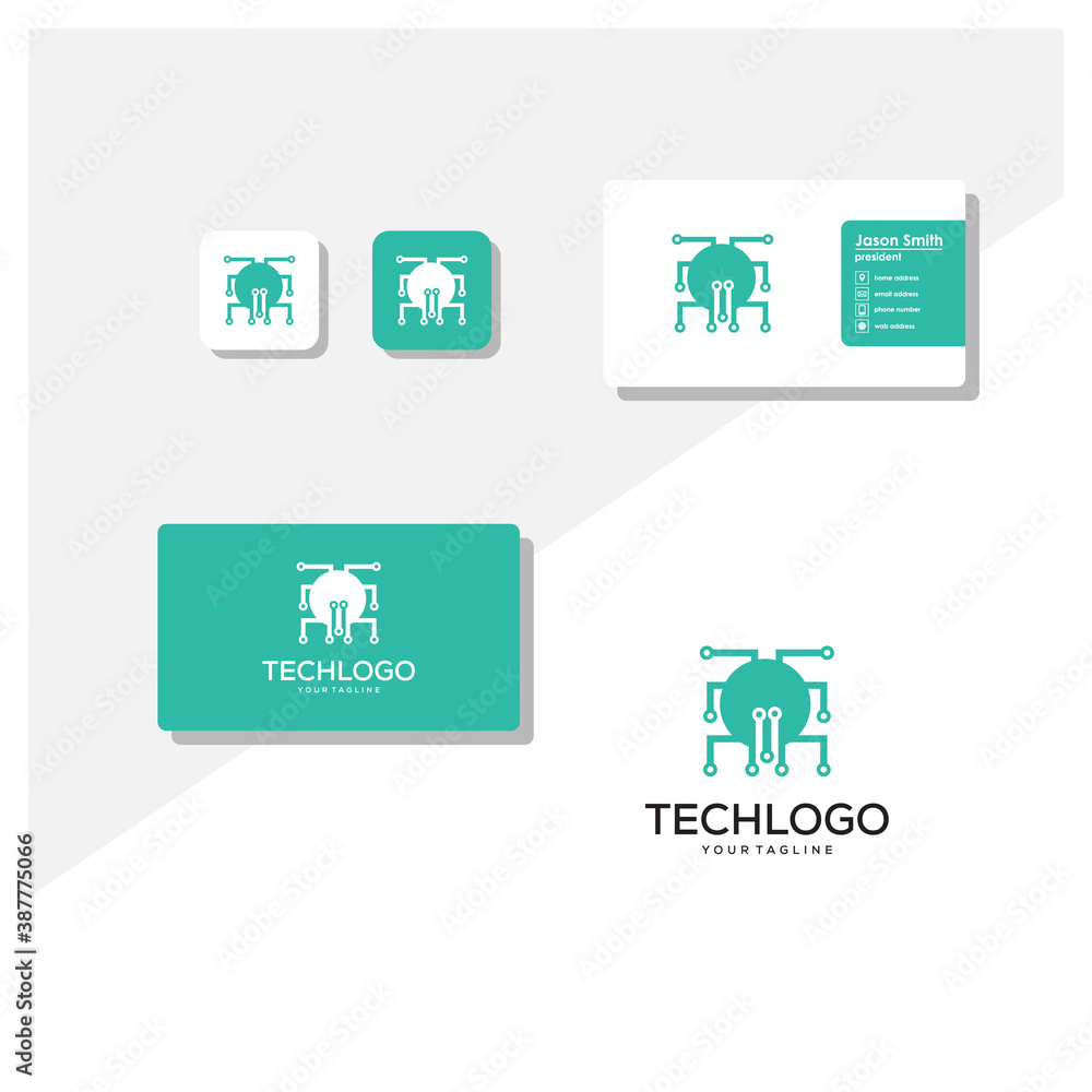 Technology logo and business card vector Technology logo and business card vector