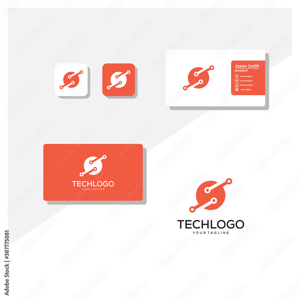 Technology logo and business card vector Technology logo and business card vector