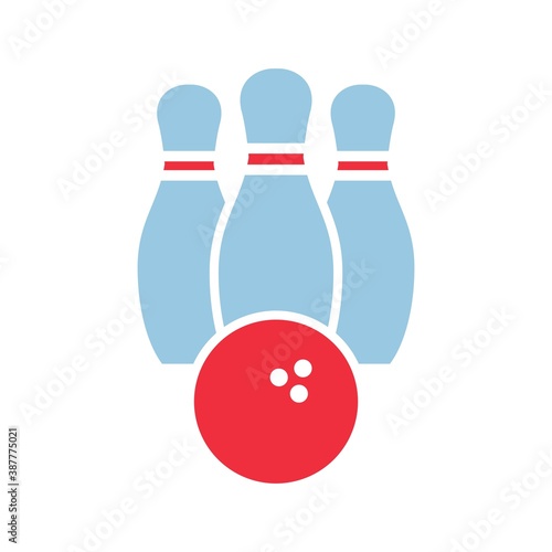 Bowling Icon Vector Logo Template Illustration