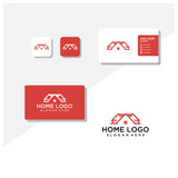 Home logo and business card vector