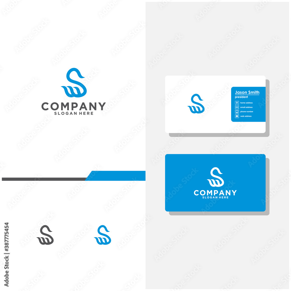 letter S logo and business card vector template letter S logo and business card vector template