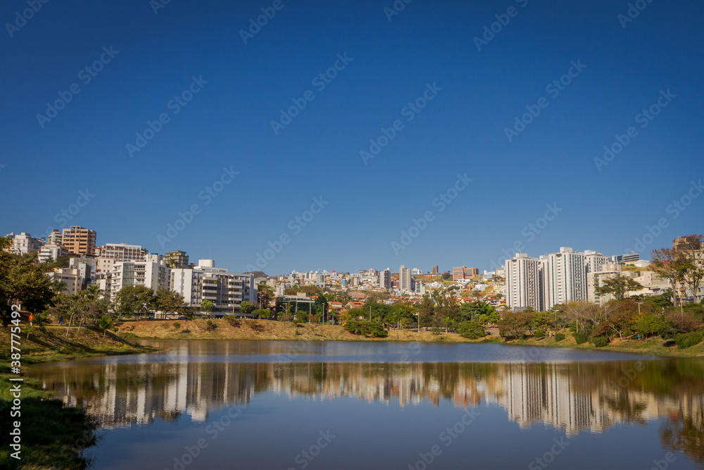 Partial view of Santa Lúcia Dam, in Belo Horizonte, Minas Gerais state, Brazil