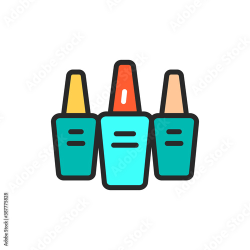 Nail polishes color line icon. Isolated vector element.