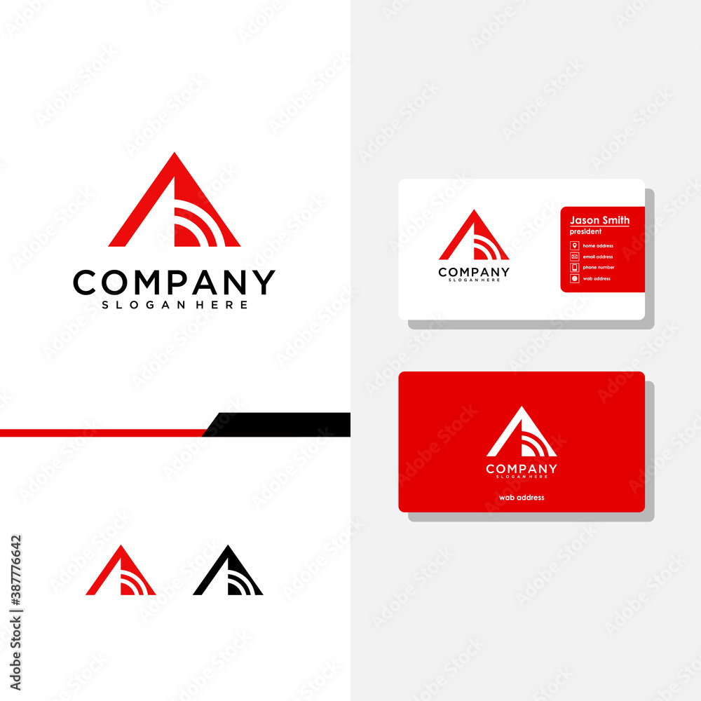 letter A logo design and business card vector letter A logo design and business card vector