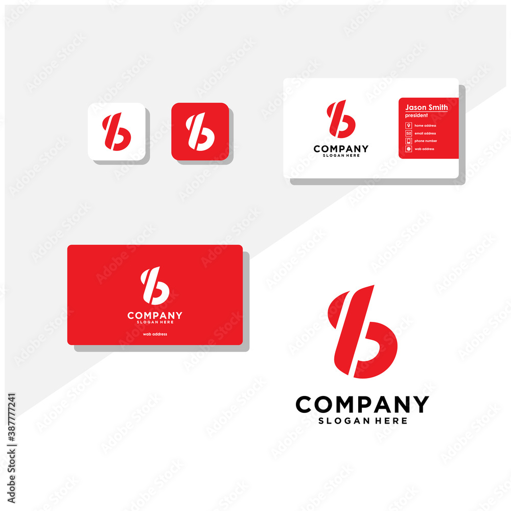 letter B logo design and business card vector letter B logo design and business card vector