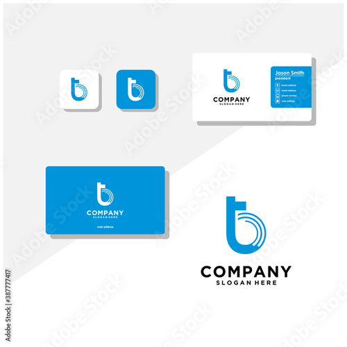 letter tb logo design and business card vector