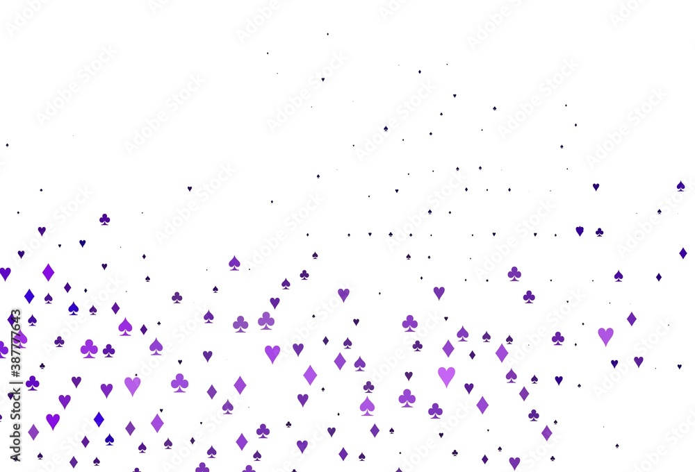 Light Purple vector texture with playing cards.