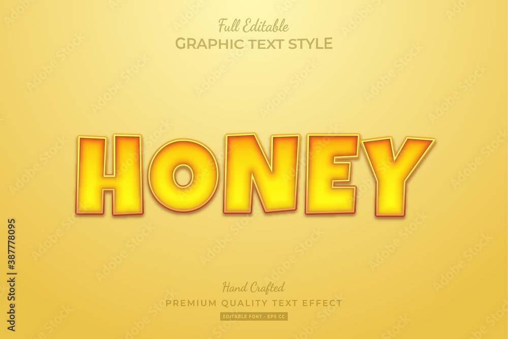 Honey Cartoon Editable Premium Text Effect Honey Cartoon Editable Premium Text Effect