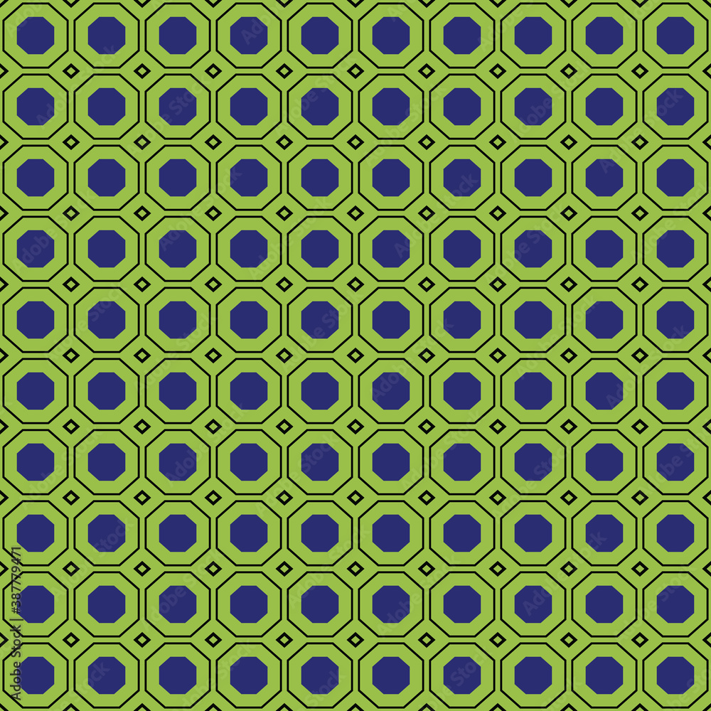 Vector seamless pattern texture background with geometric shapes, colored in green, blue, black colors. Vector seamless pattern texture background with geometric shapes, colored in green, blue, black colors.
