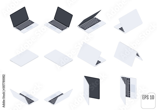 Flat Isometric Laptops. Flat Notebooks.