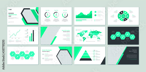 Business PowerPoint presentation slides with infographic elements