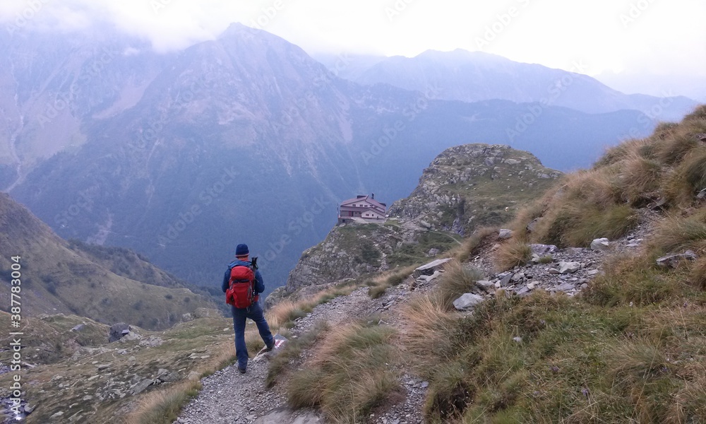 Hiking in the beautiful mountains of Italy. 