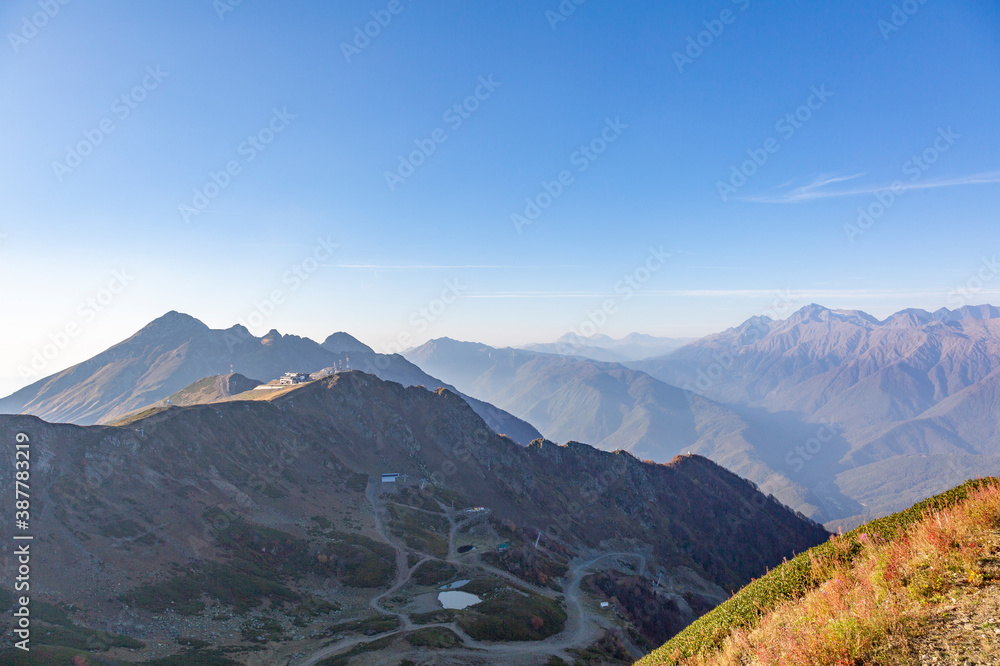 Autumn mountain landscape in the resort of Rosa Khutor in Russia Autumn mountain landscape in the resort of Rosa Khutor in Russia