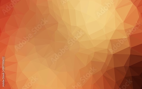 Light Red, Yellow vector abstract polygonal cover.