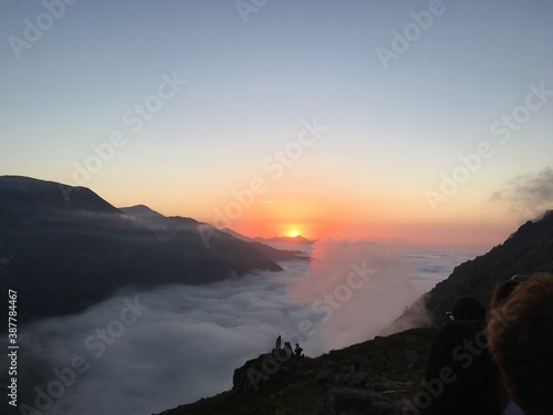 Sunset in the mountains.