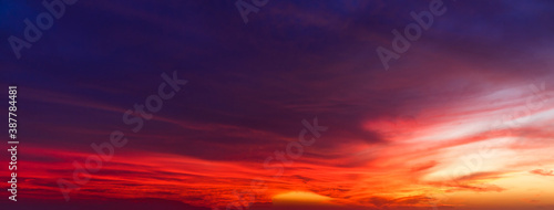  Colorful cloudy sky at sunset. Gradient color. Sky texture, abstract nature background