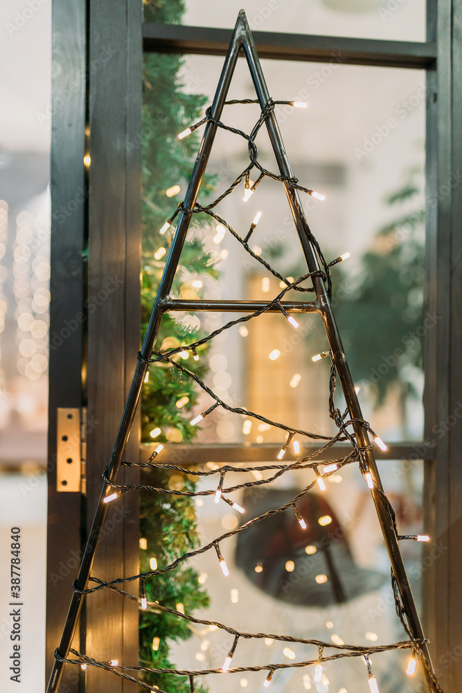 wood christmas tree in led lights wood christmas tree in led lights